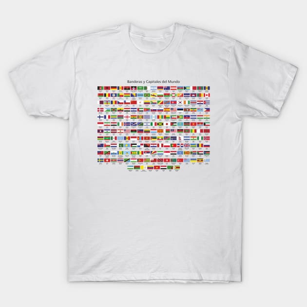 Flags of the world in Spanish T-Shirt by YooY Studio